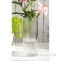 Clear Hurricane Big Ribbed Glass Vase